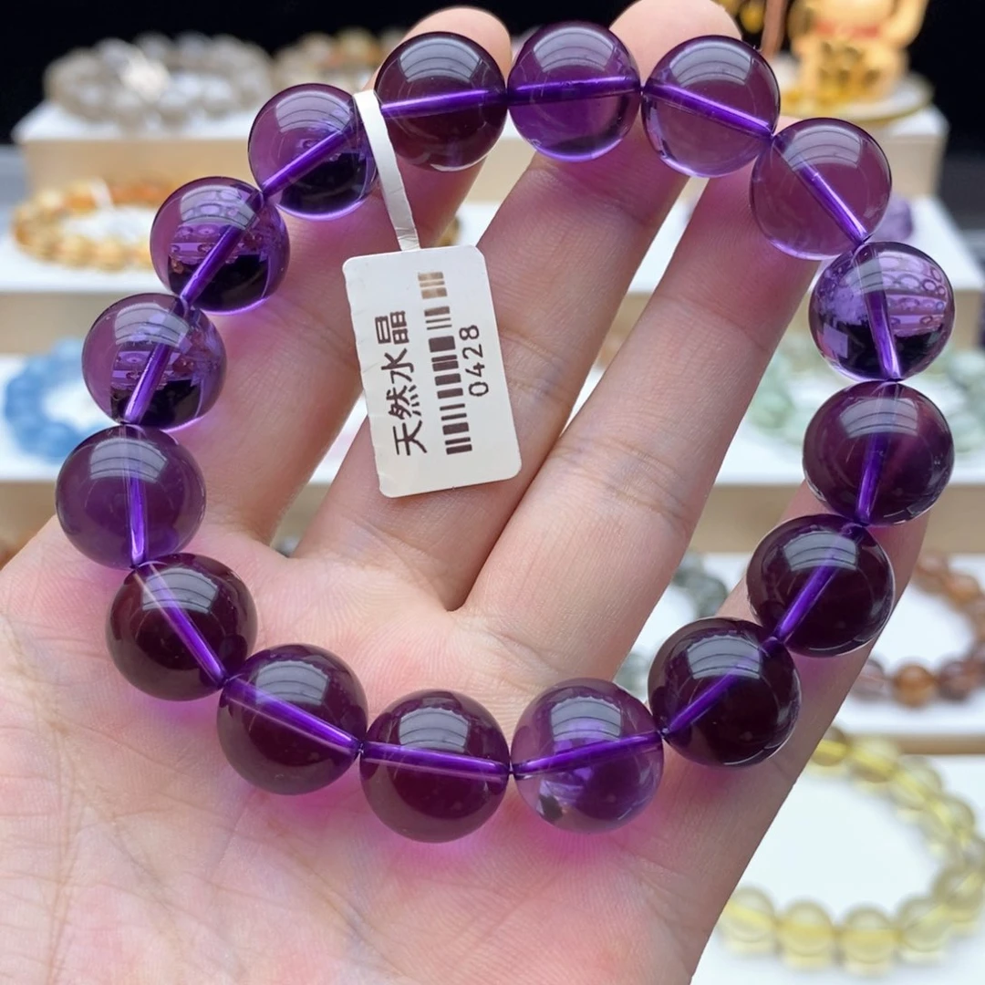 未镶嵌手链水晶巴西紫水晶14mm