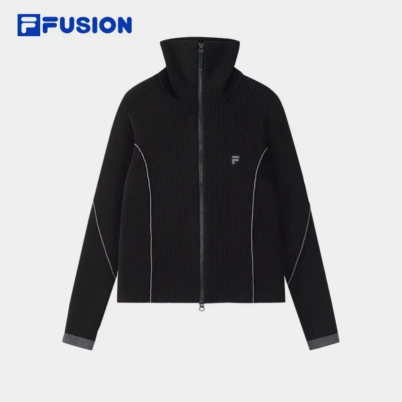 FILAFUSION斐乐长袖女款秋季针织开衫舒适运动户外休闲T11W545402