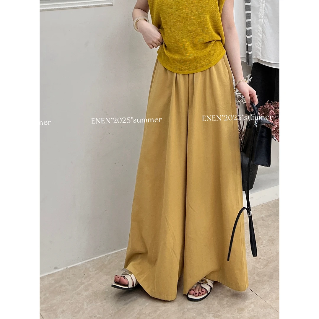 EE【慵懒随搭】夏季慵懒显瘦棉料阔腿裤裙