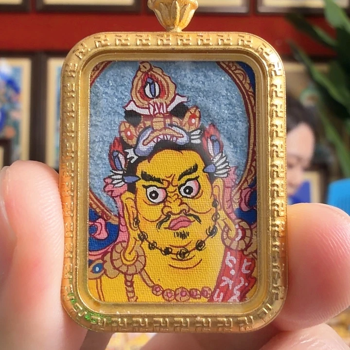 吊坠黄C-热贡纯手绘-毛毛