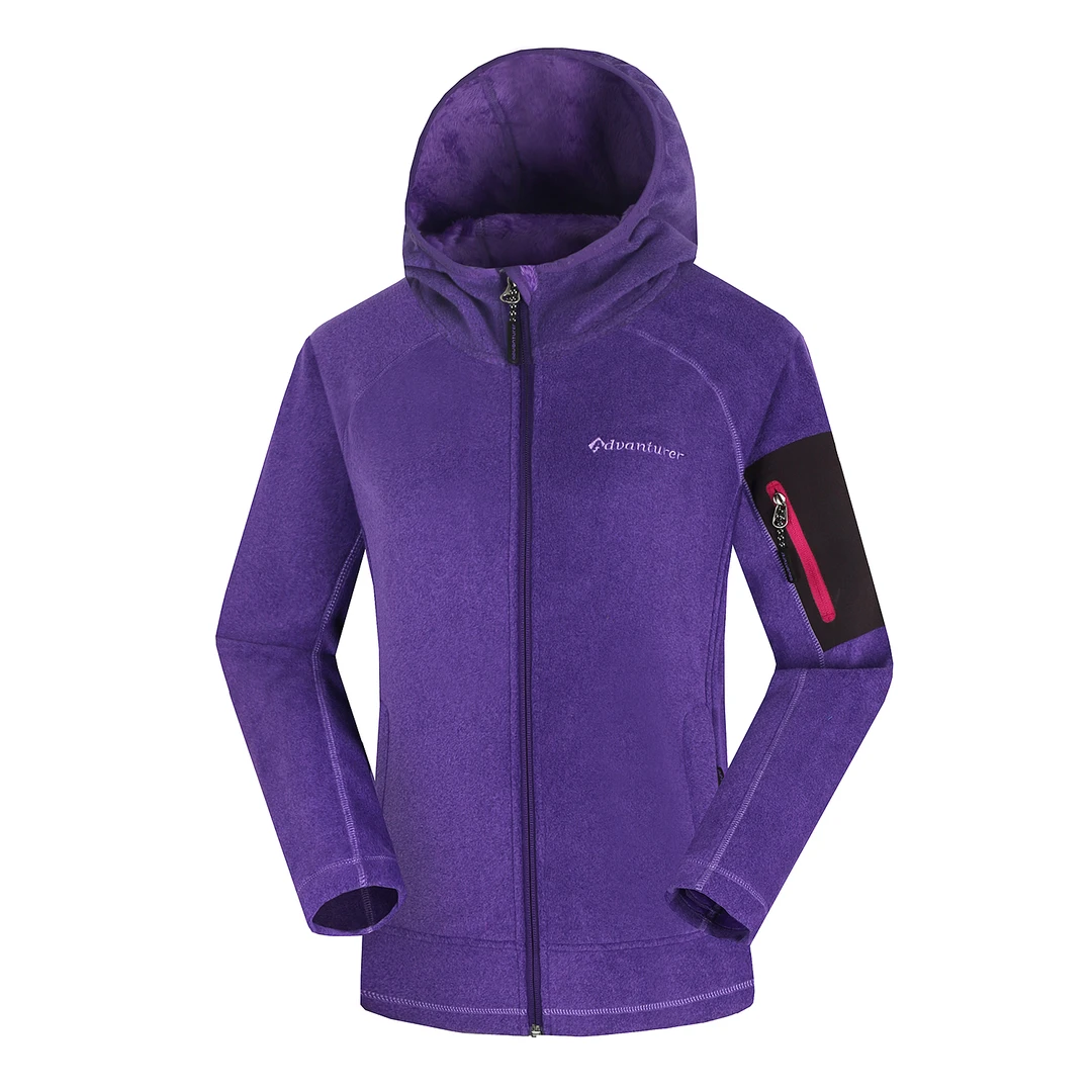 安迪维特女士连帽加厚保暖秋冬海虎绒抓绒衣AW421306