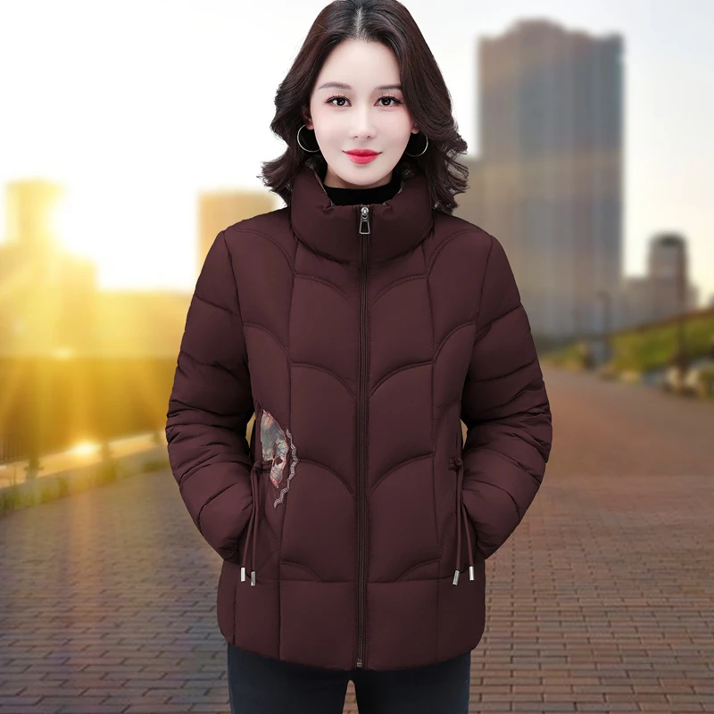 立领中老年女装50-60岁妈妈棉服休闲棉衣加厚保暖棉衣外套舒适
