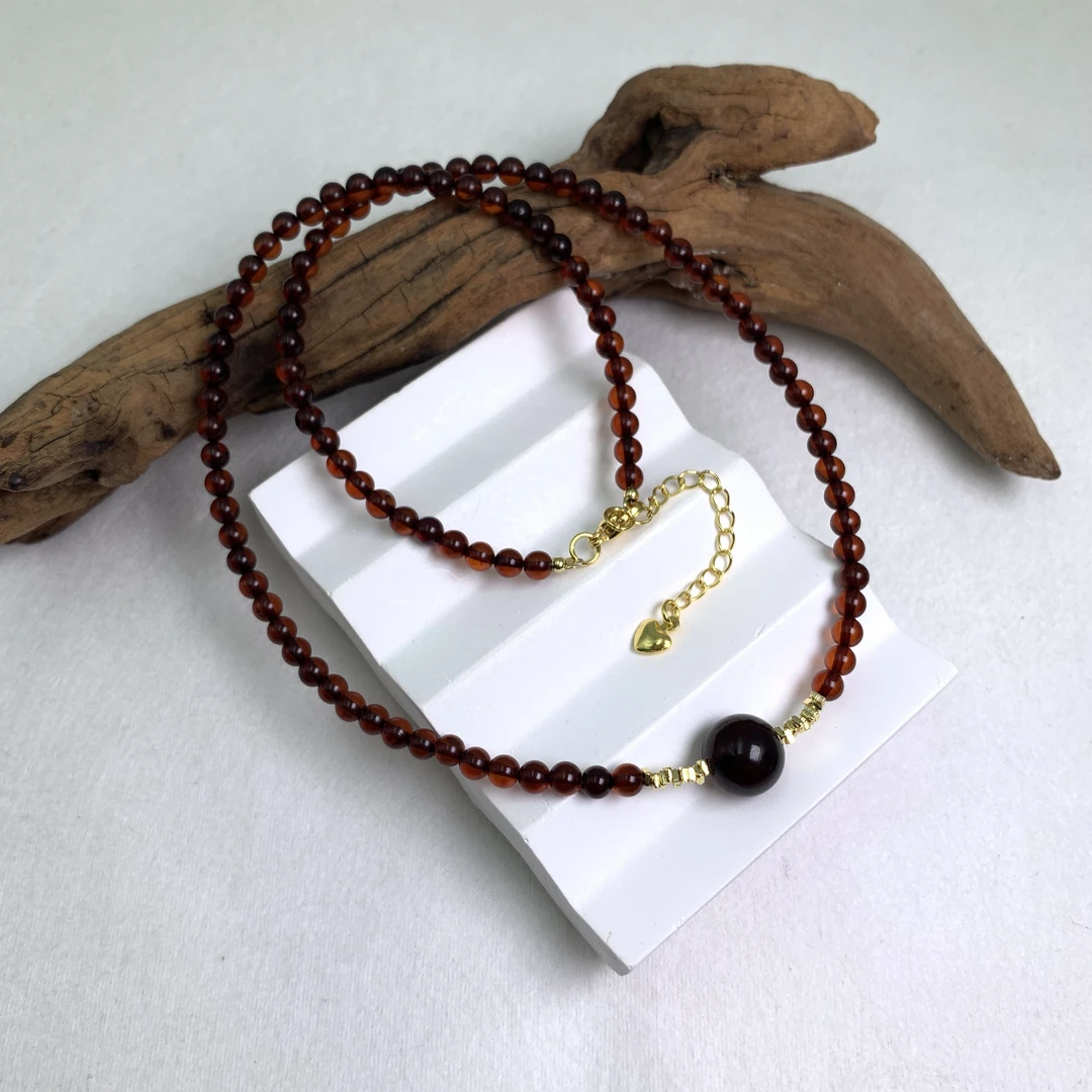 血珀项链-多样性发一-250409029【尺寸约4mm】