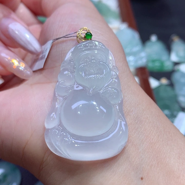 吊坠(不含链)18K金镶嵌翡翠翡翠