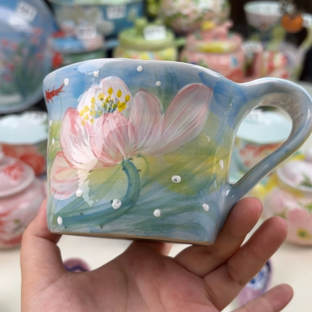 景德镇手绘高温釉下彩陶瓷茶具
