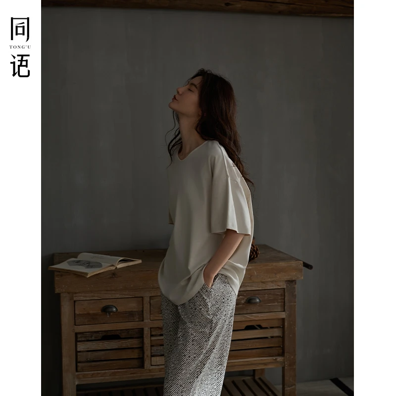 同语25年新款睡衣女夏季莫代尔棉短袖家居服女士春夏天可外穿套装