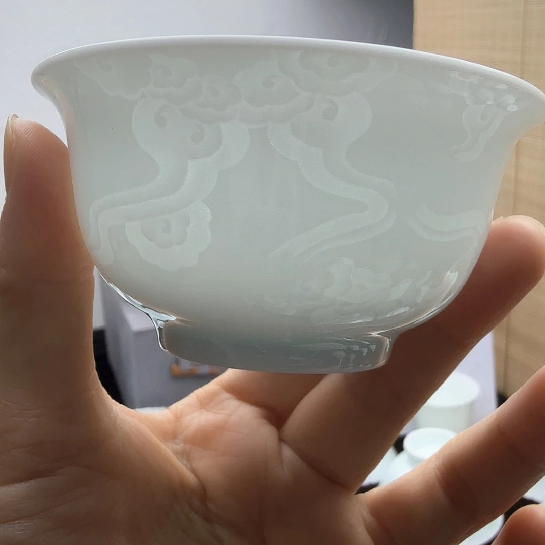 阴雕祥云小碗杯主人杯