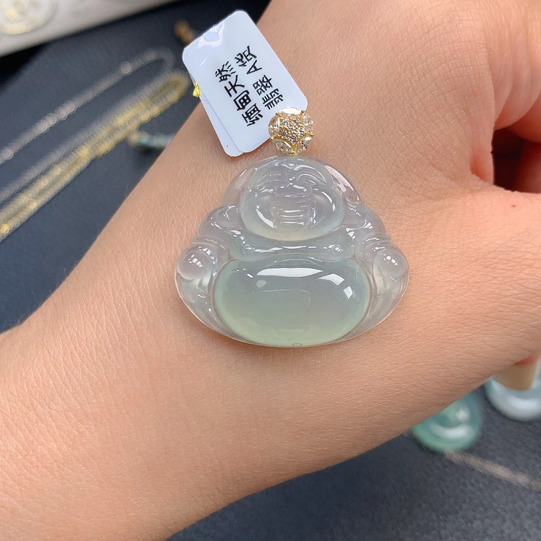吊坠(不含链)18K金镶嵌翡翠翡翠