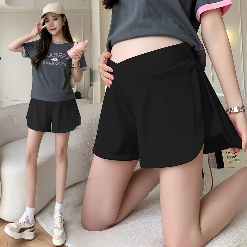 孕妇装短裤夏季时尚薄款低腰显瘦阔腿裤三分裤外穿休闲运动打底裤