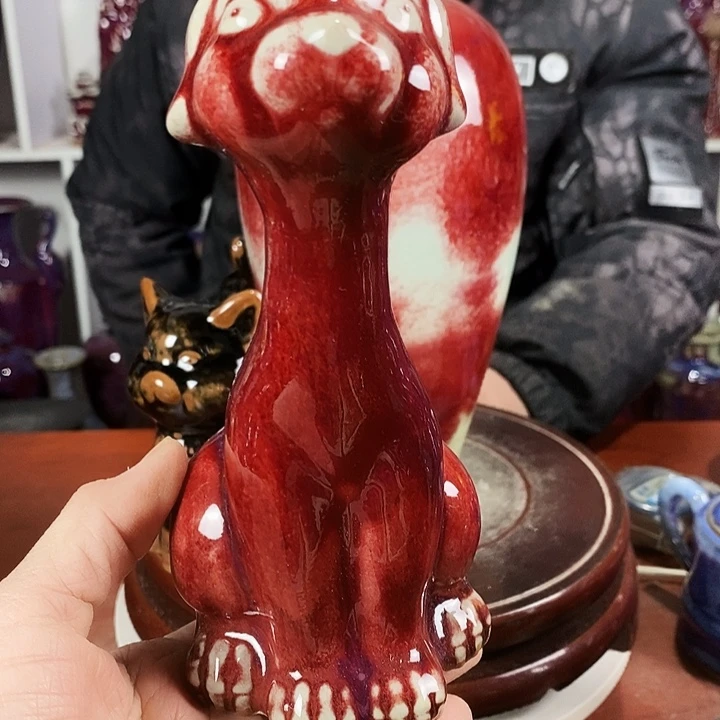 尚峰钧窑作品旺旺狗