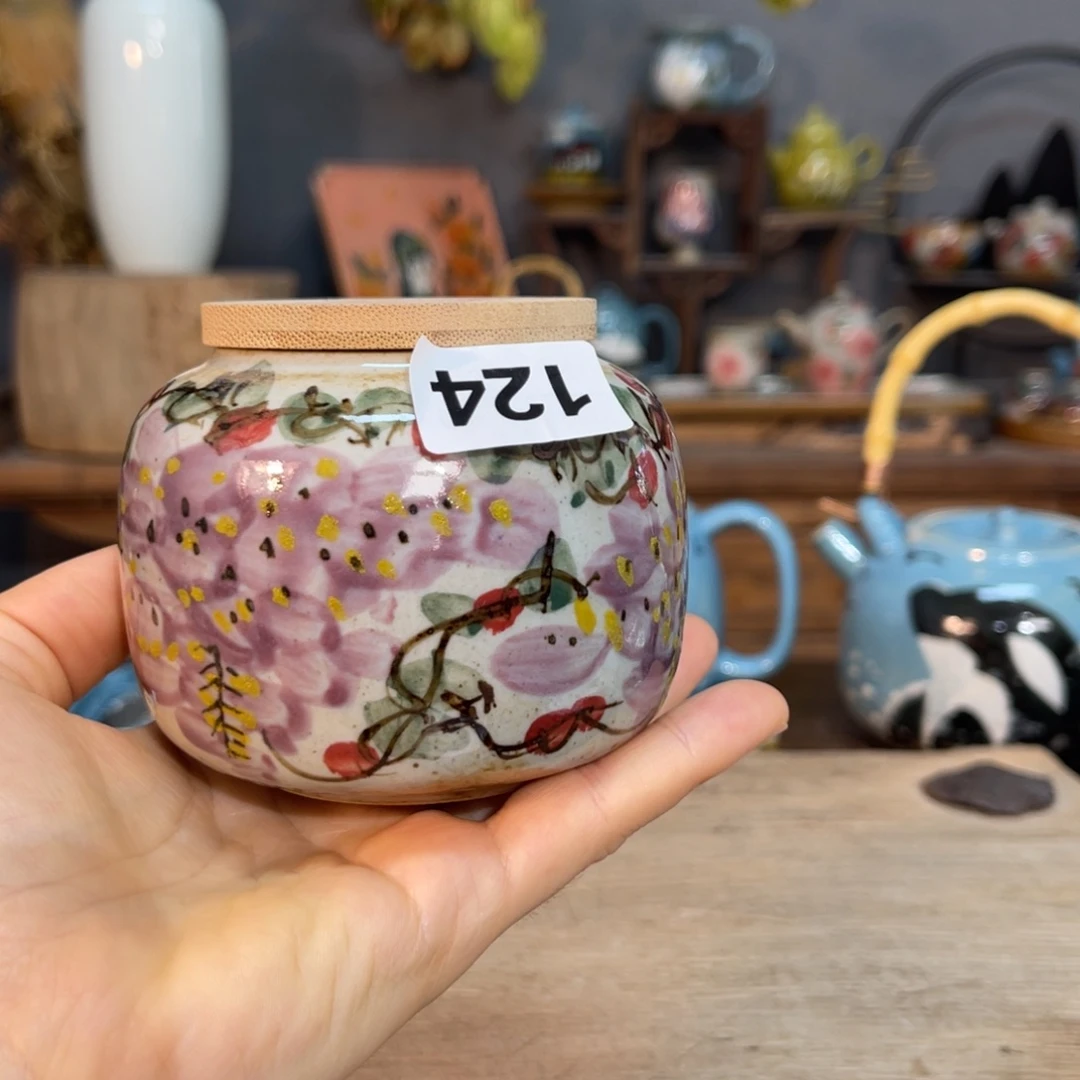 壶素浅陶瓷手工手绘