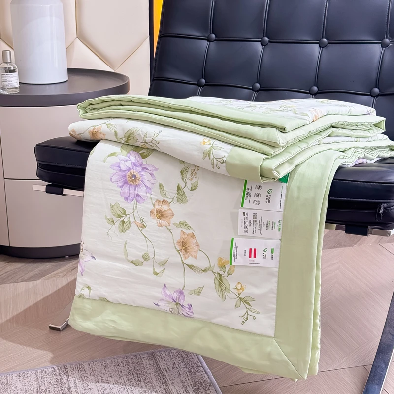 莱赛尔天丝单夏被双人空调被夏季凉感印花被子 WL130