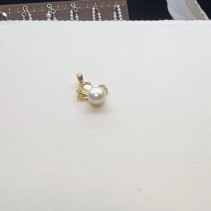 吊坠(不含链)钛钢淡水珍珠