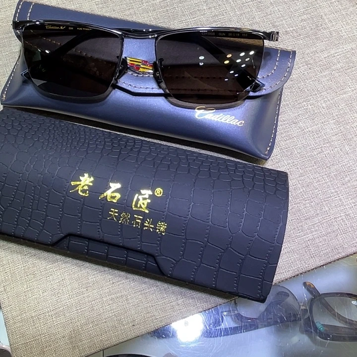 分体款半框拉丝石头眼镜