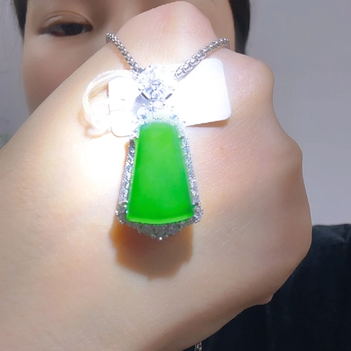 翡翠银S925镶嵌吊坠(不含链)