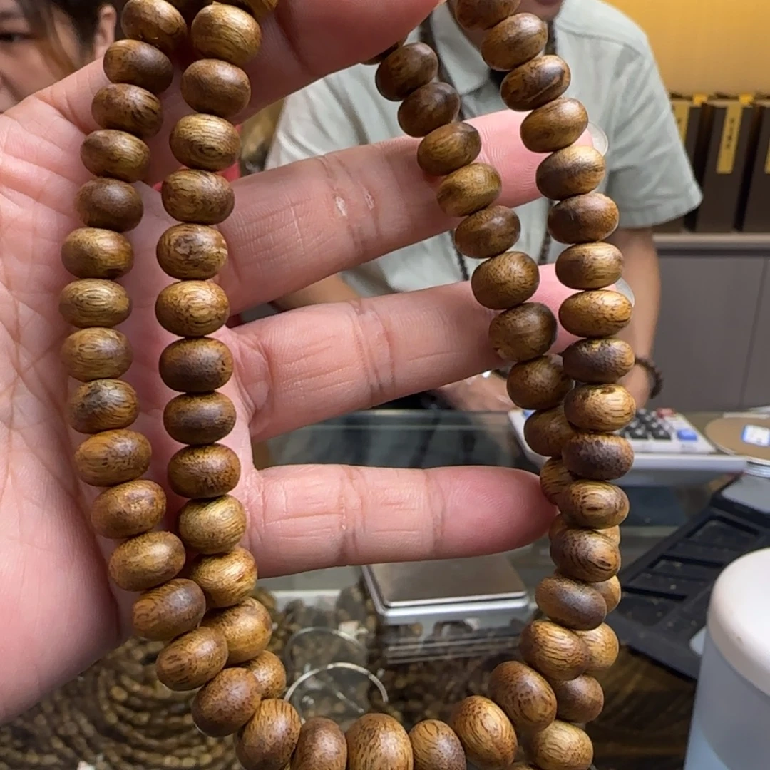 沉香手串多样性发1条白棋虫漏高货24克