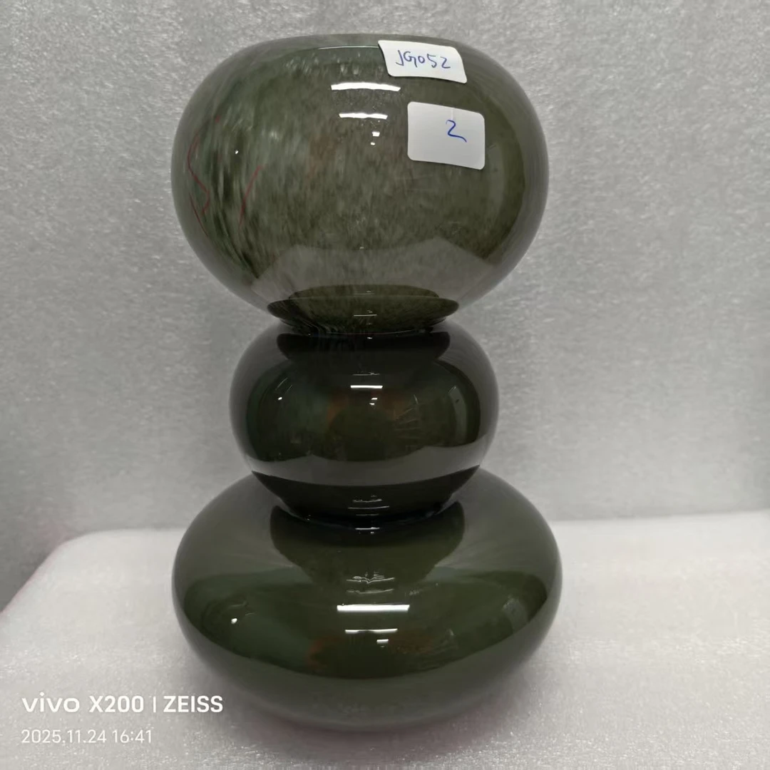 JG-052简约现代琉璃花瓶客厅餐桌插花艺术摆件