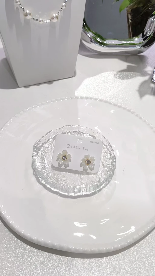 合金树脂耳饰 【星·Star】002气质甜美温柔花朵耳钉仙女风个性时尚