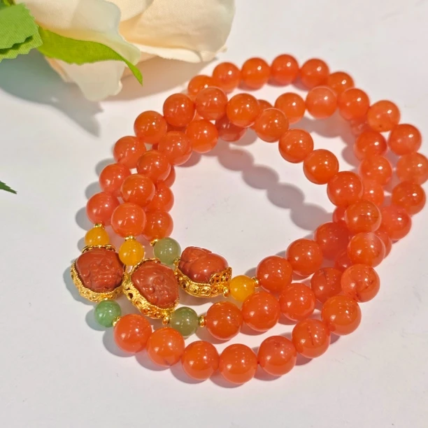 【书记甄选】天然原创南红单圈手链  多样性发一件 约7mm JS5380