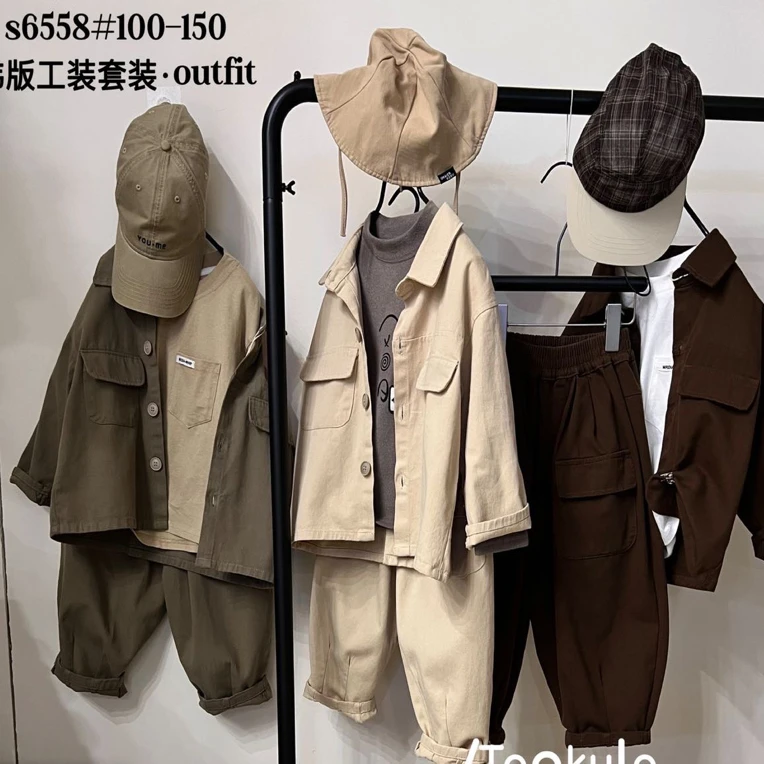 常规纯色春秋套头男韩版女套装上衣日系国潮新风国风