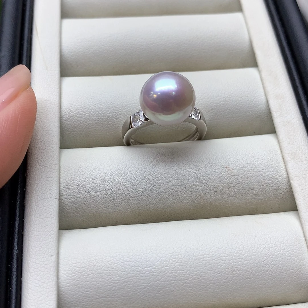 戒指银S925镶嵌淡水珍珠