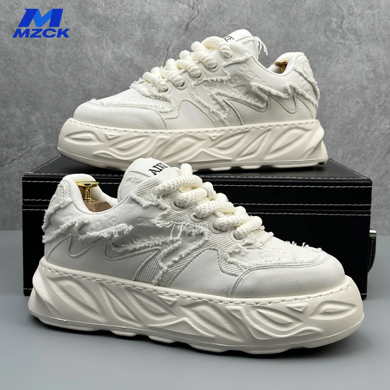 MZCK欧洲站男鞋秋冬2025新款厚底小白鞋男士小众增高板鞋男潮鞋子