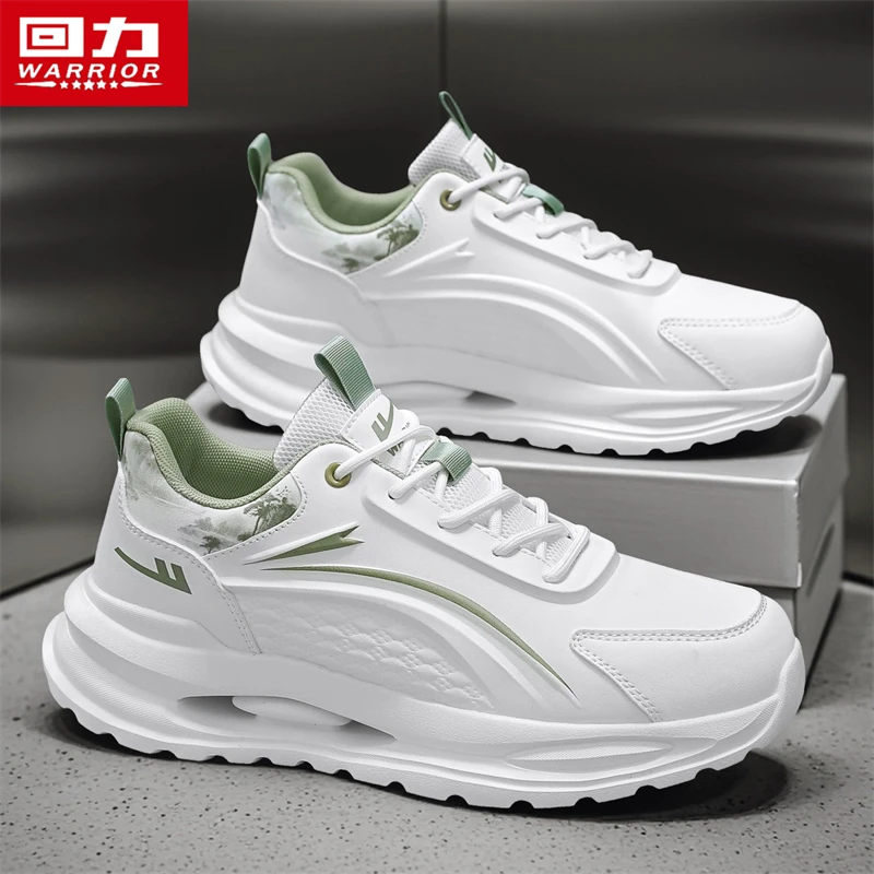 回力男鞋冬季2025新款皮面轻便跑步厚底防滑运动小白休闲老爹潮鞋