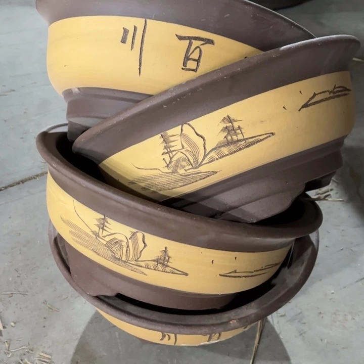 紫砂花盆      100-4。