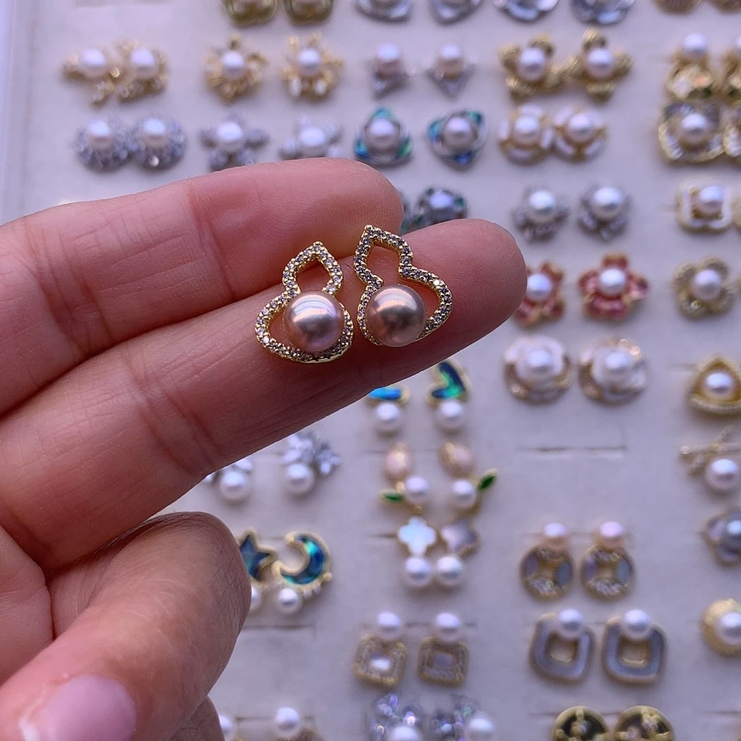 淡水珍珠耳饰合金