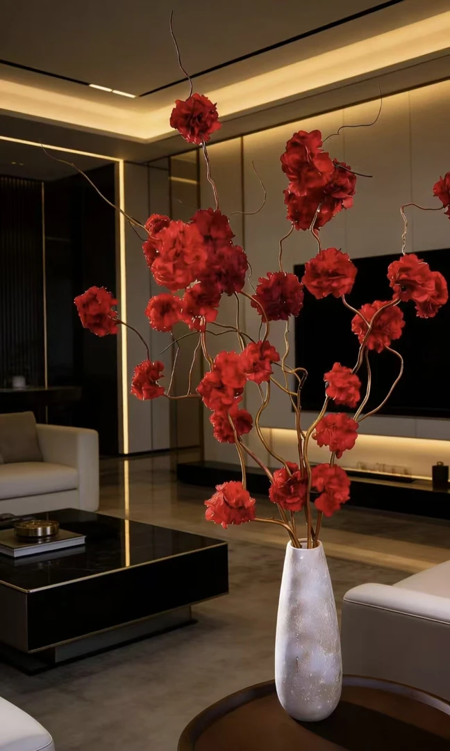 【星星专属年宵花】【龙影承红】（1.2米~1.4米）金丝楠柳永生绣球真花