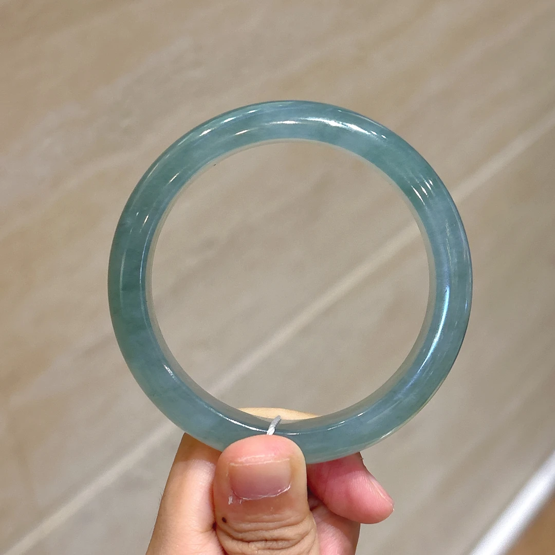 7姐专场/翡翠 湖水蓝手镯55圈口 LZ0211Fc00864
