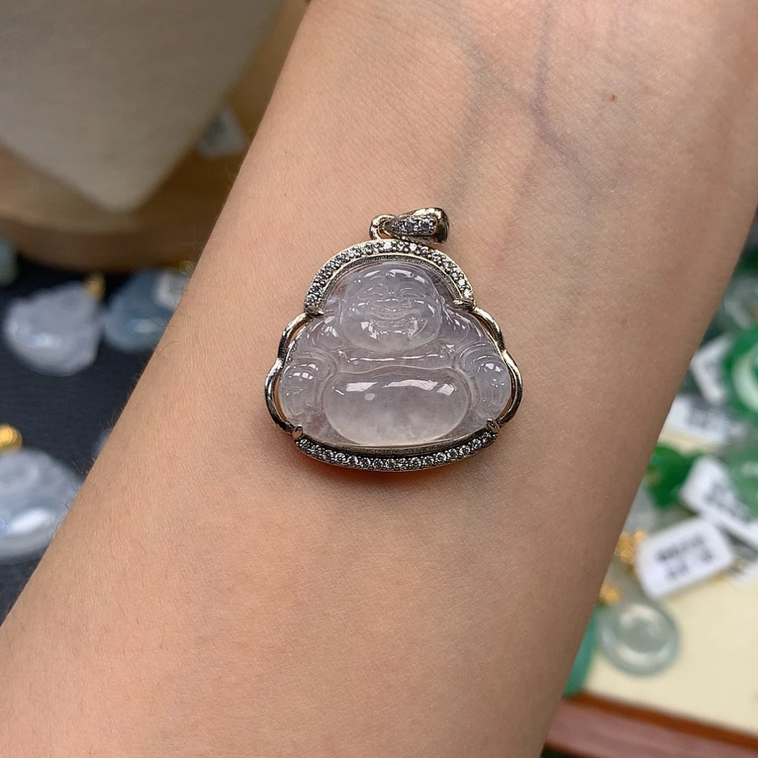 翡翠银S925镶嵌颈饰用*6翡翠