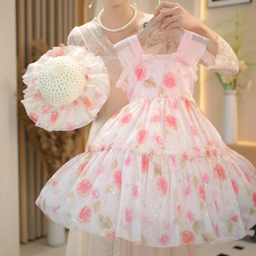 2024夏 玫瑰庄园公主裙女童-1148#洋气粉丝夏季