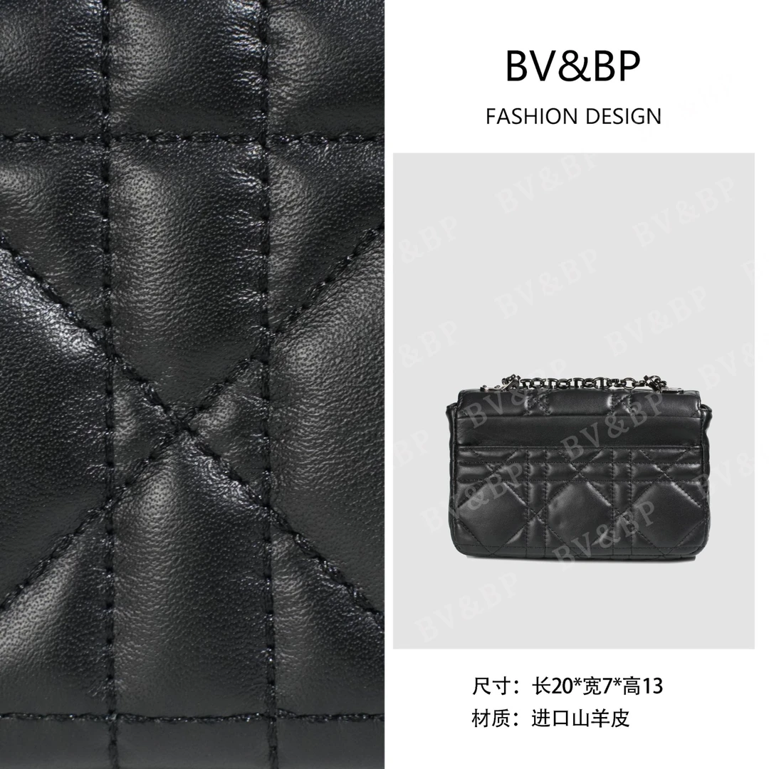 BV&BP· 原创设计 真皮高定单肩斜跨包  BV5001-小号黑色-枪扣