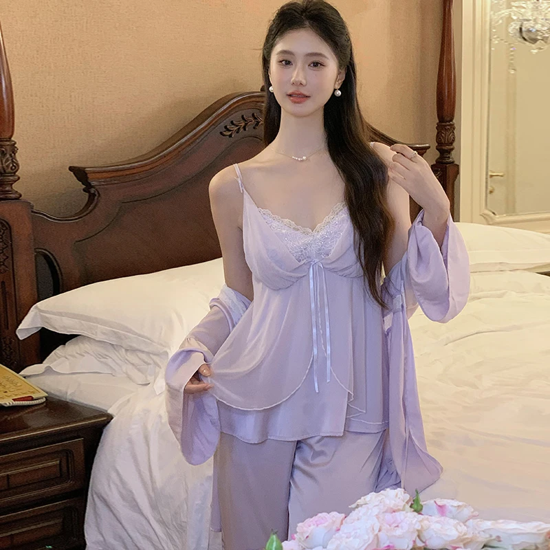 彭裳裳【青山远黛】春夏女士时尚气质吊带睡衣套装百搭舒适居家服