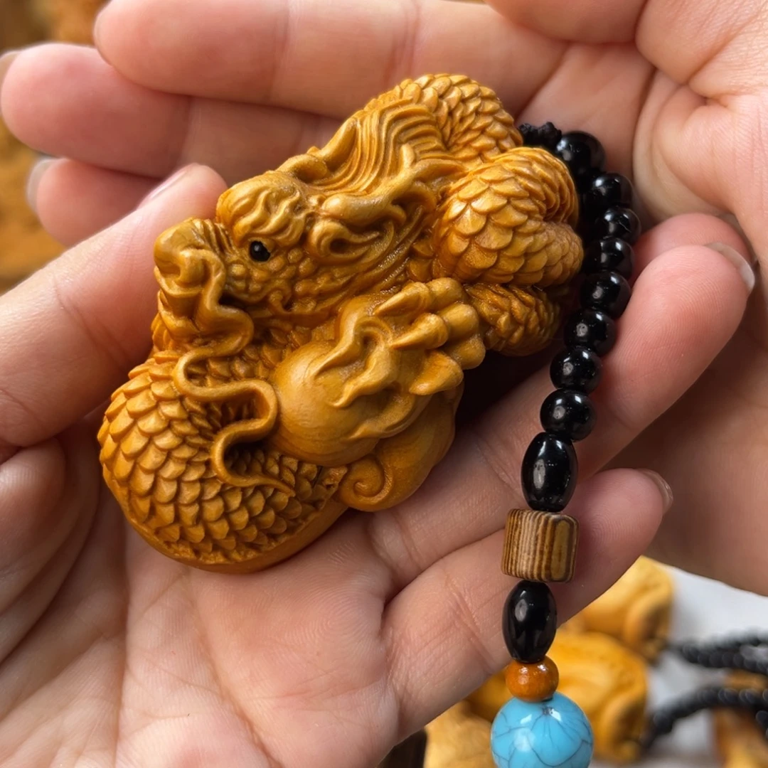 高***庄柏木（崖柏）精雕龙手把