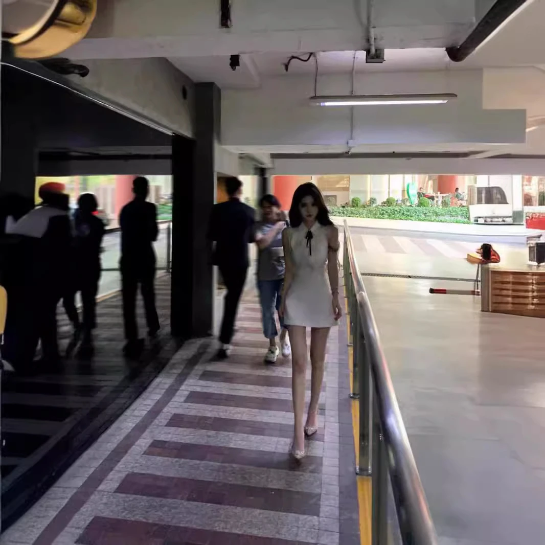 GIOIO许我耀眼露思同款千金感蕾丝无袖挂脖连衣裙女夏短款裙子