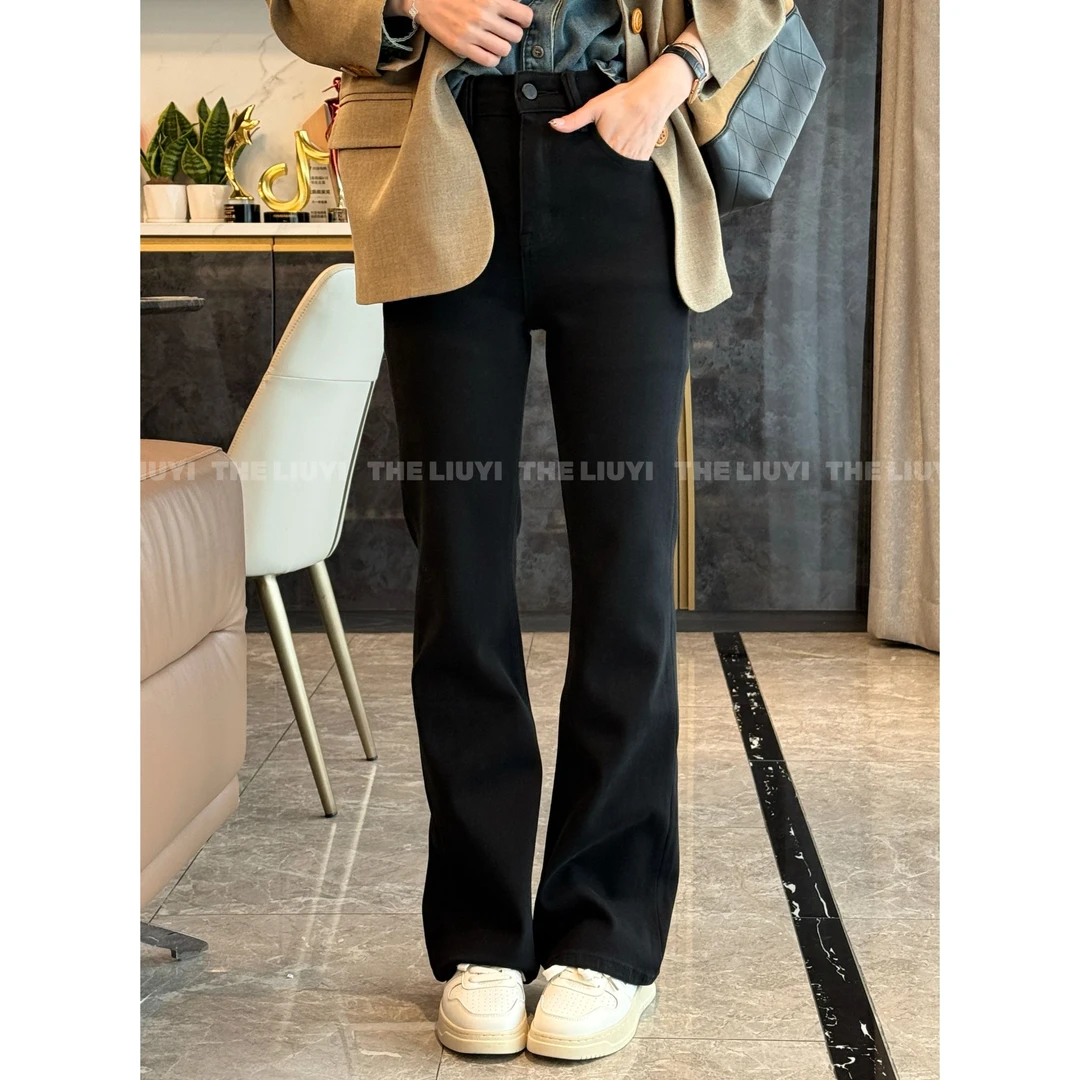【LIUYI】四面弹高腰牛仔喇叭裤51042