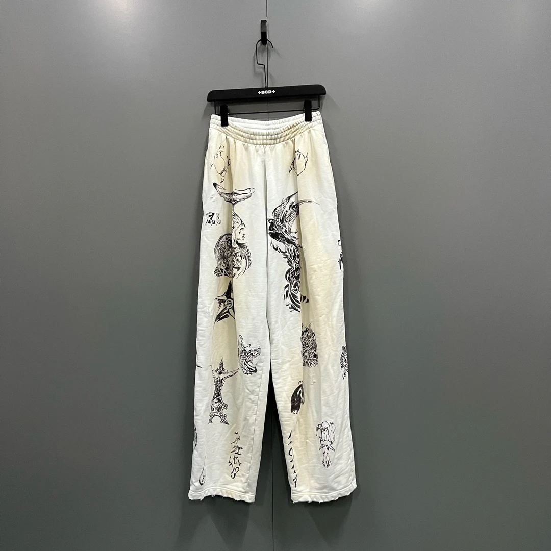 95新 Balenciaga/巴黎世家 纹身刺青泥染涂鸦卫裤 XS码/10800/