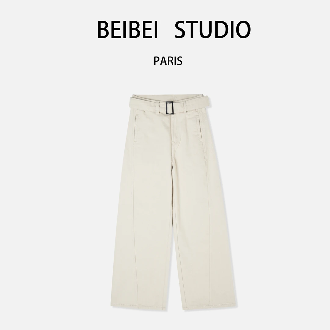 【贝贝专属】（镜光闪耀）2025早秋设计新款高街时尚女阔腿加绒牛