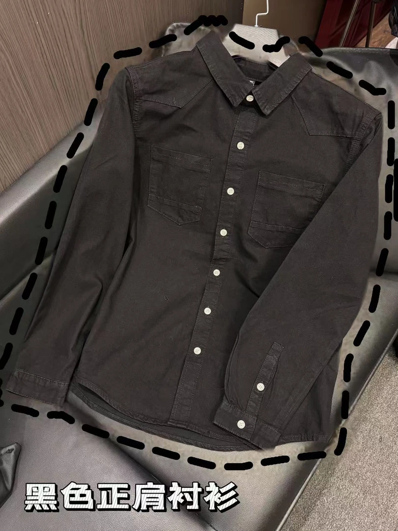 32721-长袖薄款春秋男士常规款外套不起球衬衣水洗衬衫男