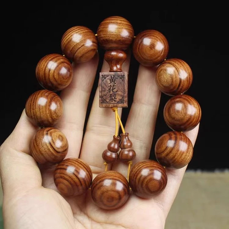 【男神必入】2025款新款男士精选手工打磨花梨木手串卡木质黄 花梨