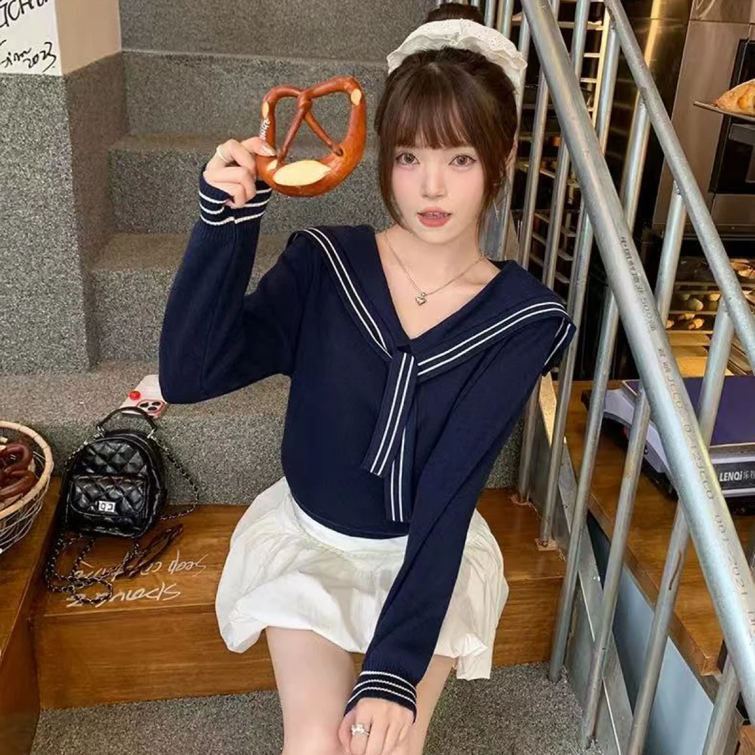 EVE#XD2441秋季福利高品质海军领毛衣，衣长：55cm