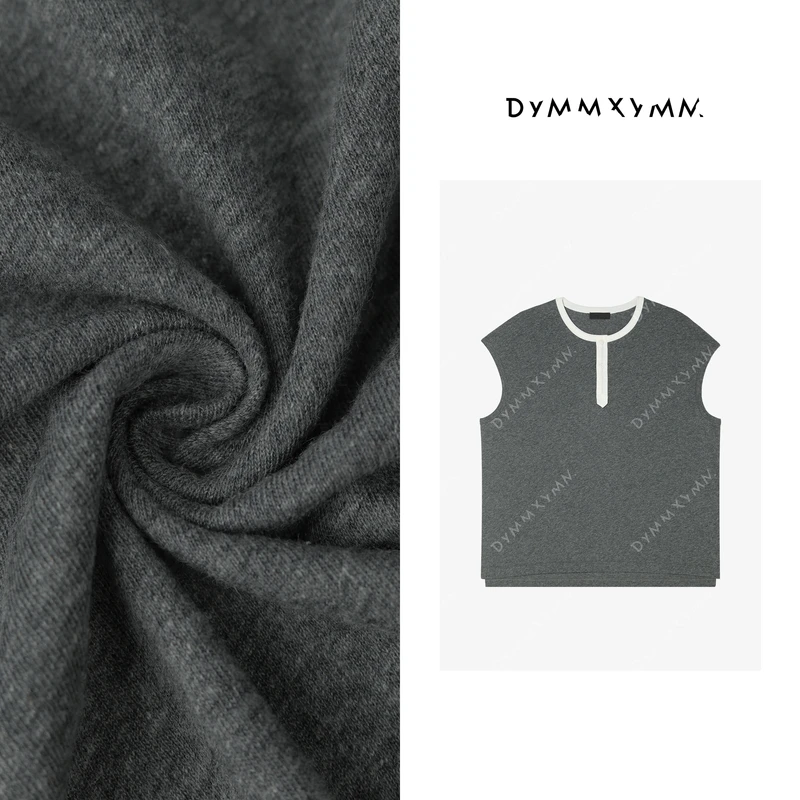 【DYMMXYMM】-设计师气质小众高级感简约圆领白边背心上衣-P2059
