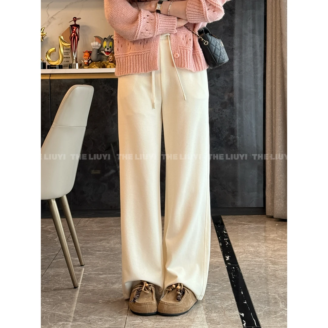【LIUYI】高腰重工松紧腰百搭直筒休闲裤58027