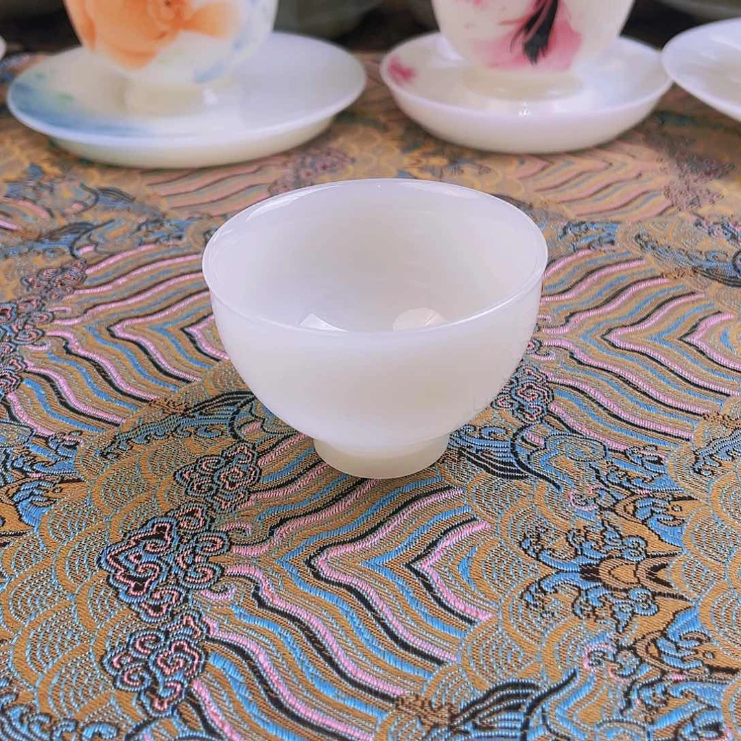 盖碗瓷高档皙白玉瓷主人杯80cc