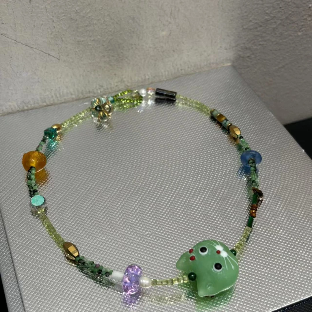 铜合金项链 东大门精致闪闪小猫项链X111