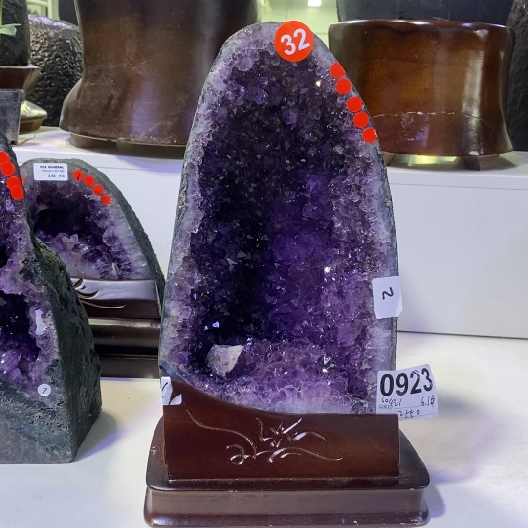 银S925镶嵌大型摆件（非配饰）紫晶35x20