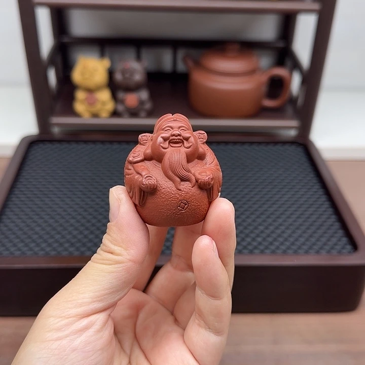 朱泥茶案财神爷茶宠