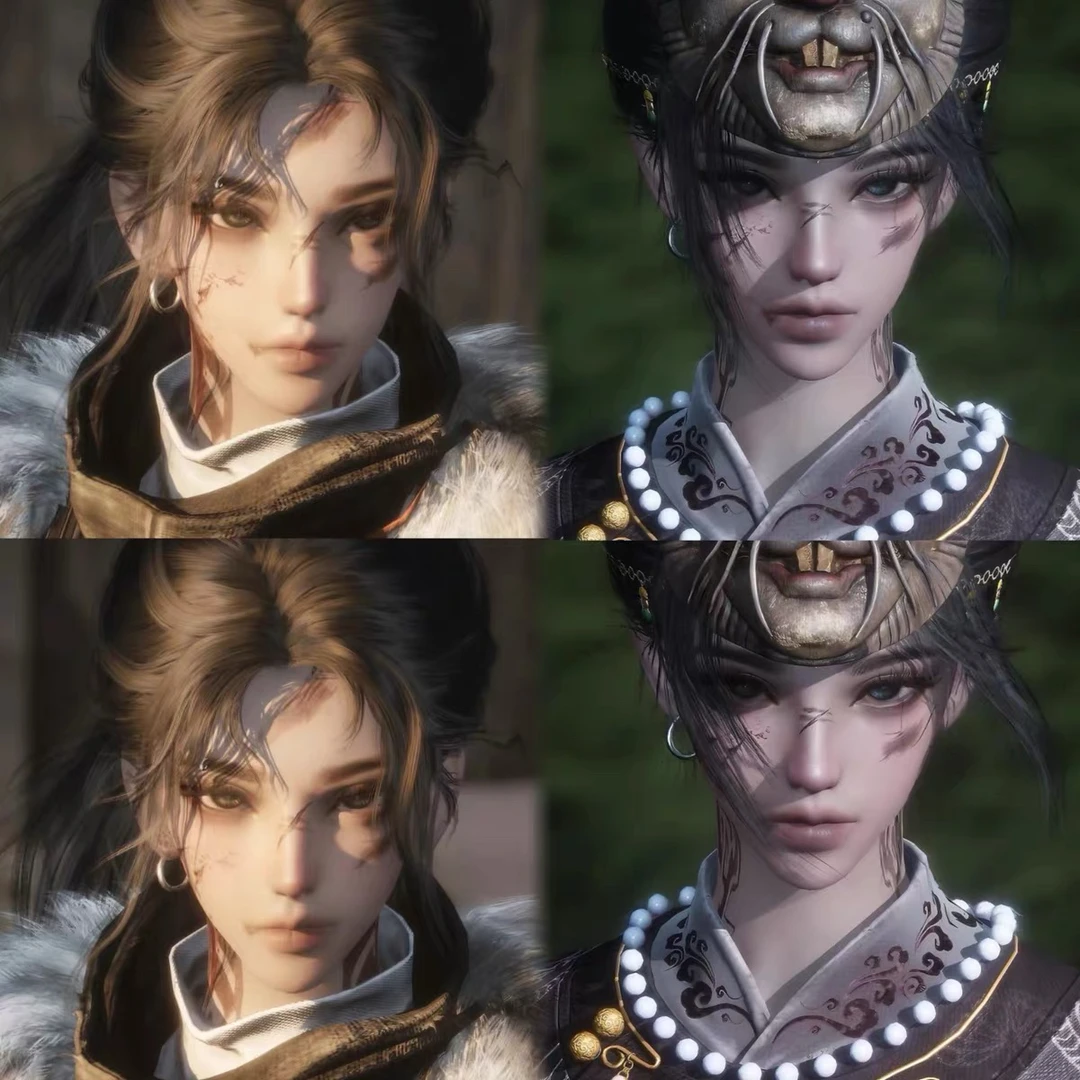 发2 Vi 小卷毛 异瞳小狼 燕云十六声端游手游通用女捏脸 全门派